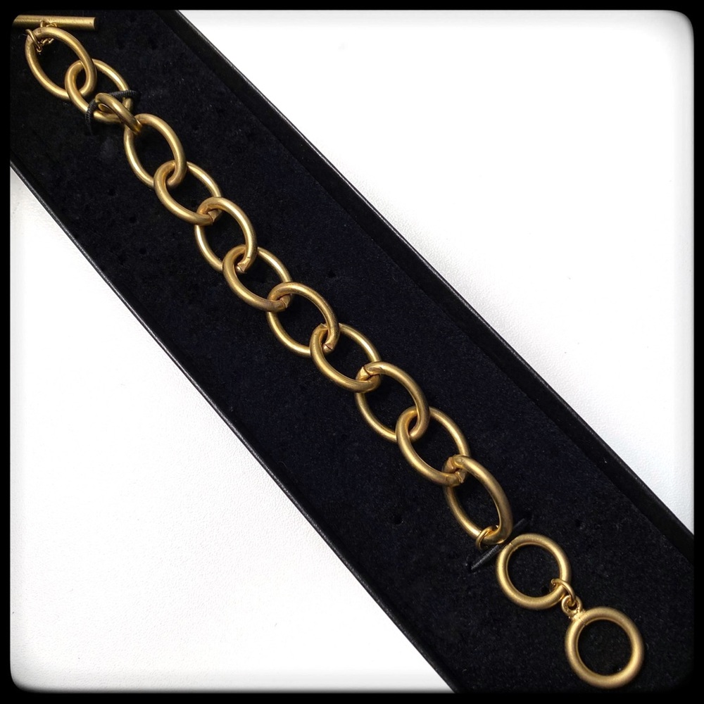 NIB BRUSHED GOLD-TONE CHAIN LINK BRACELET